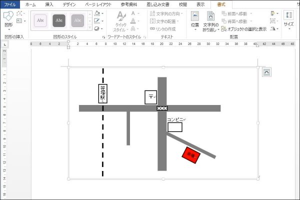 図形機能で簡単！Wordを使った地図の書き方