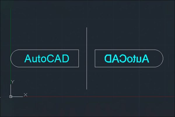 AutoCADの鏡像コマンドで文字も反転