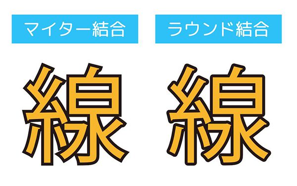 線をラウンド結合して綺麗な縁取り文字を作成しよう！