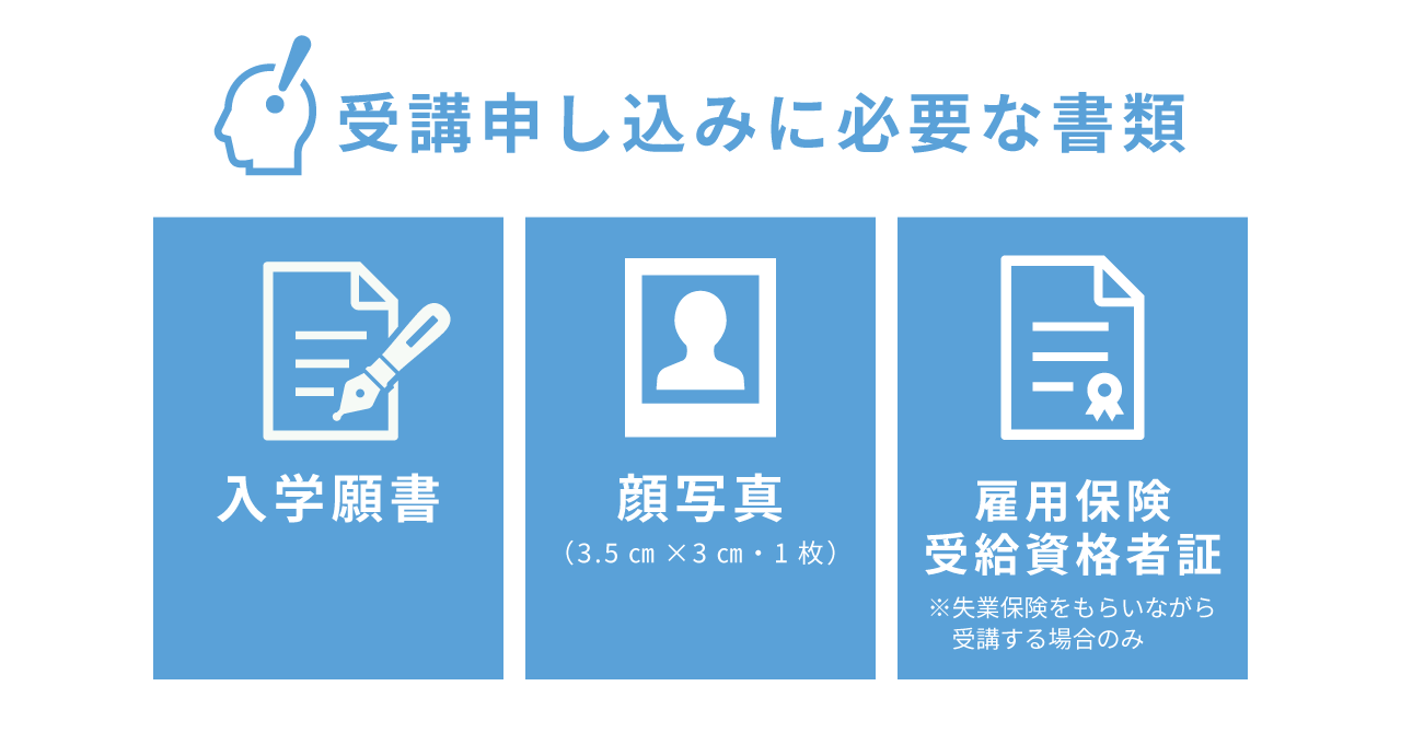 公共職業訓練の受講申し込みに必要な書類